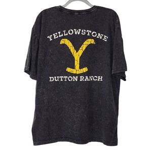 Yellowstone Dutton Ranch T Shirt Mens XL‎ Graphic Tee Charcoal Gray Yellow